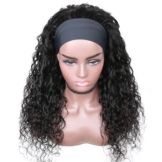 Wholesale Hot Selling Mink Brazilian Cuticle Aligned  Pre Plucked 100% Human Hair Wigs Water Wave Headband Wigs for Black Women
