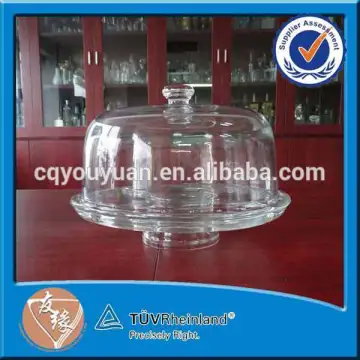 round shape large glass salad, dessert, cake stands china wholesale