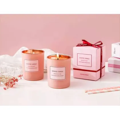 Valentine's Day electroplated spray glass scented candle