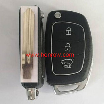 Hyunda 3 button flip remote key blank with Left Blade