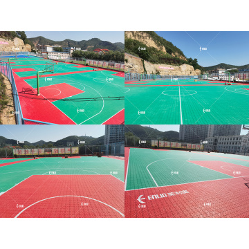 Piso de la cancha de tenis de voleibol de baloncesto al aire libre