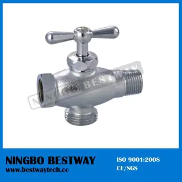 3 Way Angle Valve Nickel Plating Brass Angle Ball Valve for Washing Machine