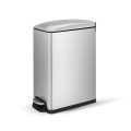 Baño cuadrado de acero inoxidable 45L Pedal Bin de basura