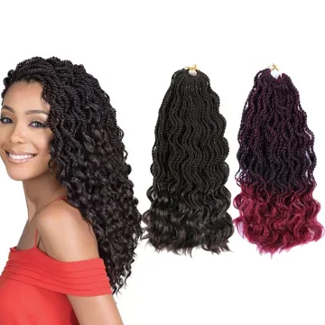 Wavy Senegalese Twist Hair Extensions With Curly Ends Crochet Braids For Women Synthetic Hair 35 Strands Twist Braiding Hair