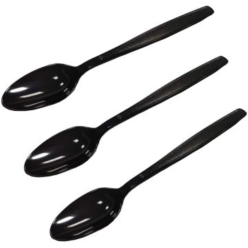 Plastic Fork Knife Black Clear Heavy Duty Fast Food Cutlery Disposable Spoon