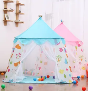 Portable Children`s Tent Wigwam Kids Indoor Playhouse Tipi Girls Princess Castle Teepee Infant Little House Baby Room Deco