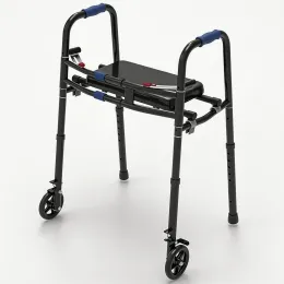 Foldable Steel Walker with Seat & Wheels
