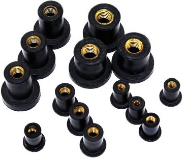OEM Motorcycle Windscreen Accessories: OEM M4 M5 M6 M8 Rubber Brass Expansion Well Nuts