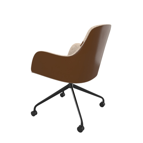 Silla de oficina de cuero con ruedas