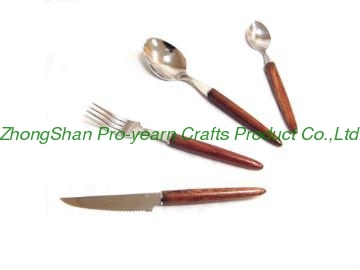 Hot-sell 4pcs cutlery set with wooden handle
