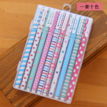 Custom Korean Stationery Floral Watercolor Gel Pen Set - 10 Color Options