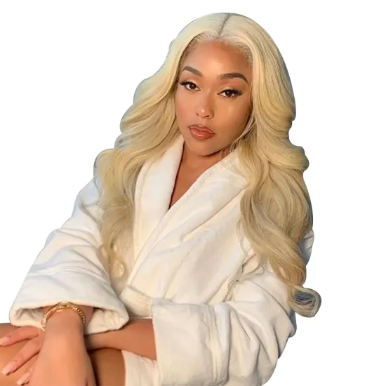 Brazilian 13by4 body Wave Blonde lace Wigs Human Hair Cuticle Aligned Virgin Hair Transparent Lace Frontal Wigs For Black Women