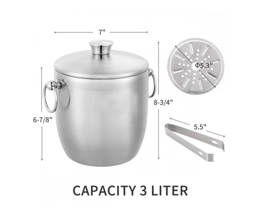 Stainless Steel Ice Bucket With Lid