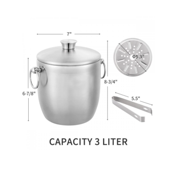 Stainless Steel Ice Bucket With Lid