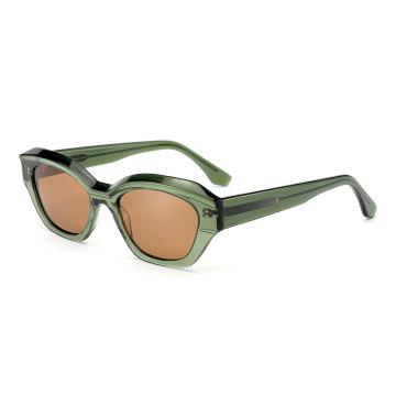 Polarized Retro Cat Eye Sunglasses Acetate Crystal Color Sunglasses Frame Printed Factory