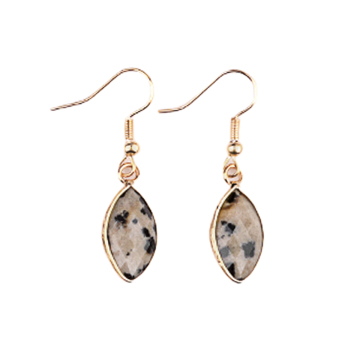 Dalmation Jasper Faceted Horse Eye Kolye Altın Takılar Kadınlar Küpe Damla