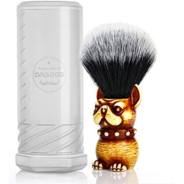 Synthetic Badger Shaving Brush Resin Handle Nylon Bristles Hair Lathering Foam Brush for Men with Travel Case Wet Shave Knot 22m