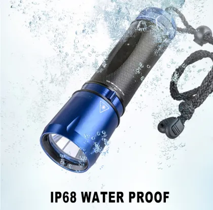 Waterproof Diving Flashlight: Aluminum Alloy Rechargeable LED Dive Lantern