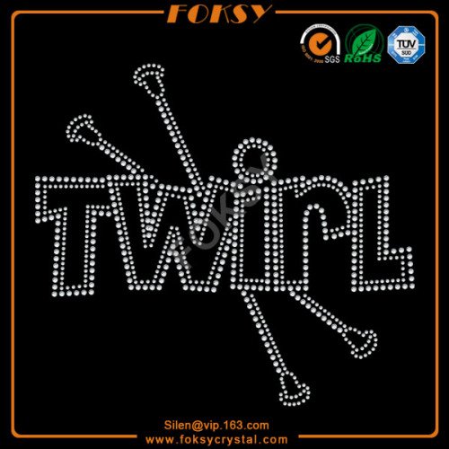 Wholesale Twirl iron on rhinestone letters
