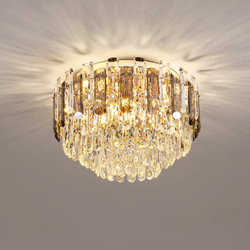 Modern Gold LED Crystal Chandelier & Pendant Lights for Round Indoor Luxury Ceiling