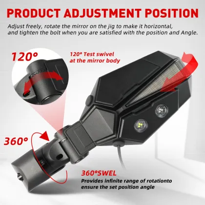 Universal UTV Rearview Lighted Mirrors for ATV UTV Parts Polaris Accessories