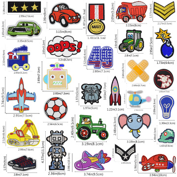 Boy Clothing Cartoon Car Animals Embroidery patches
