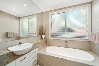 White ladder string basswood window blinds