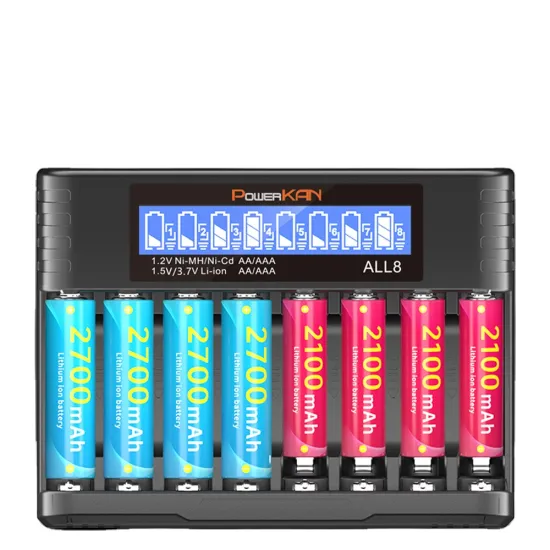 ALL8-S LCD Eight-Slot Battery Charger: Charges Ni-MH and 1.5V Lithium Batteries for AA and AAA