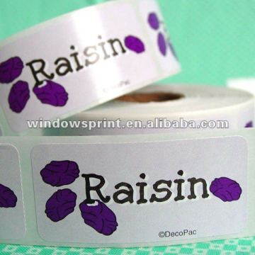 Custom printed sticker for food packaging
