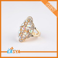 Nueva llegada oro revestidos de malla de cristal anillo diseños