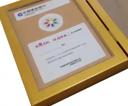 Luxurious Golden Bank Wooden Anniversary Medal Box