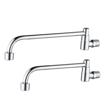Modern Brass Silver Kitchen Sink Tap Semi-Automatic Faucet
