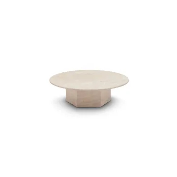 Low round marble drum coffee tables designer table