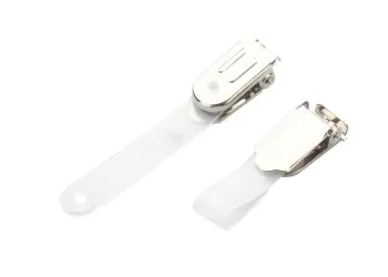 50mm Pe Strap Flip Top Metal Name Card Clip, Id Badge Holder Clip For Conference, Meeting 30270
