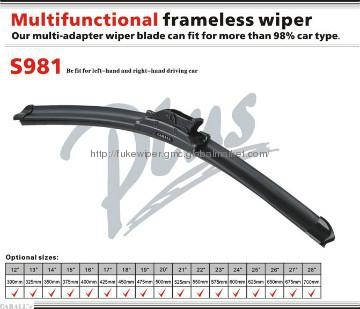 frameless wiper blade with 10 adapters