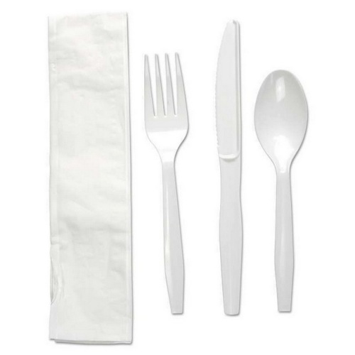 Disposable Plastic Tableware Spoon Knife Fork Cutlery Set Packing