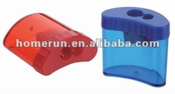 Plastic Pencil sharpener in semilunar shape/ school stationery