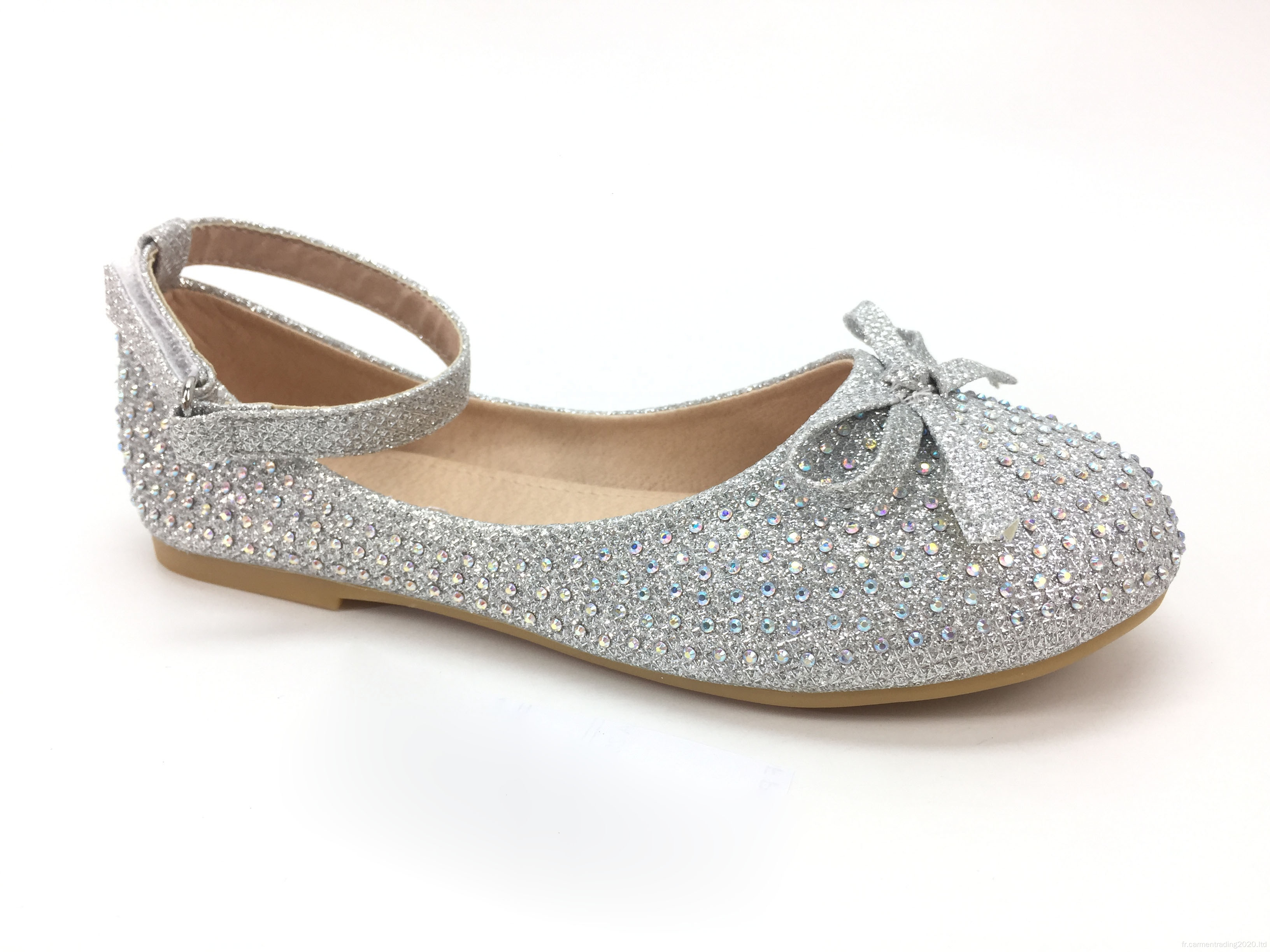 Chaussures plates pour filles Chaussures de ballet en matière flash strass