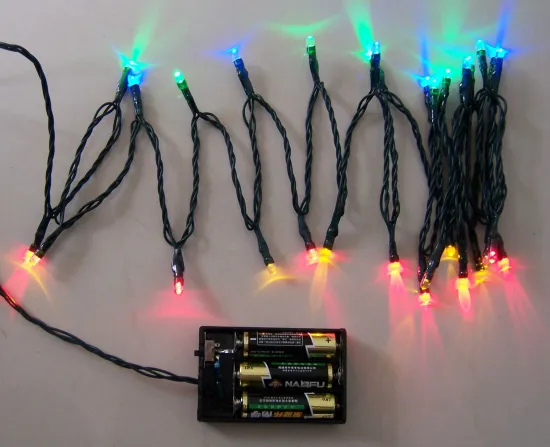 with blue and red led battery light