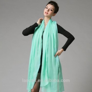New style 100% Polyester scarves women's pure color shawl green