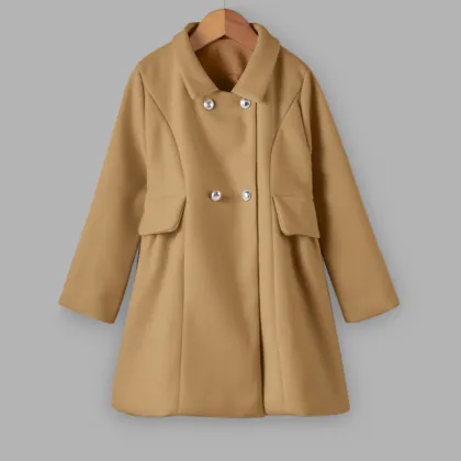 Girls Wool Coat Cotton Trench Coat