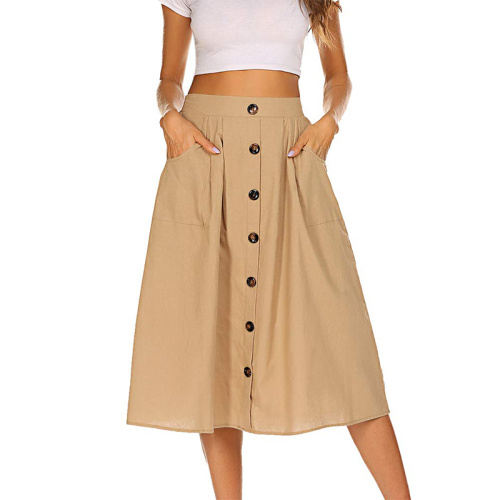 Women's Polka Dot Midi Skirts Casual with Pockets