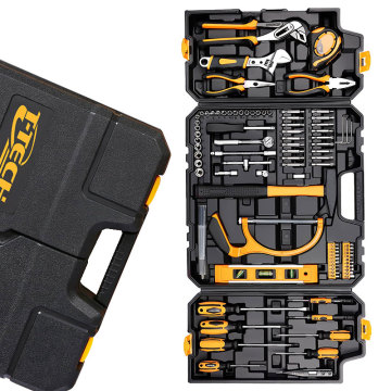 Comprehensive 89-Piece Home Repair Tool Kit Including Socket Wrenches, Hammers, Screwdrivers, and Additional Hand Tools in a Portable Box Set