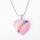 7 Chakras Gemstone Rose Quartz Heart Pendant Necklace