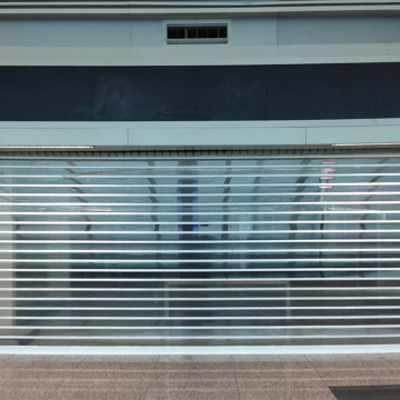 Transparent crystal shutter door