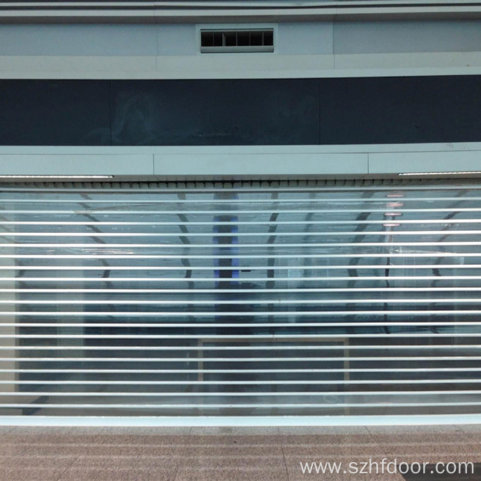 Transparent crystal shutter door