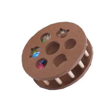 7 hole woodenTouch Ball Rotary table for dog and cat