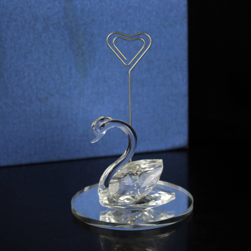 Crystal Swan Card Holder - Wholesale Glass Table Number Holders for Weddings