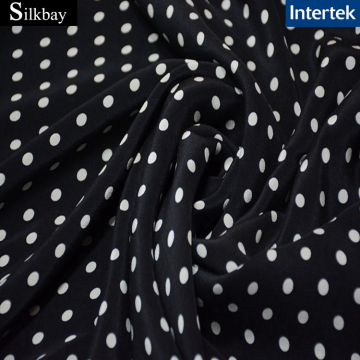 18mm 54 Inch Polka Dot Crepe De Chine Silk Fabric