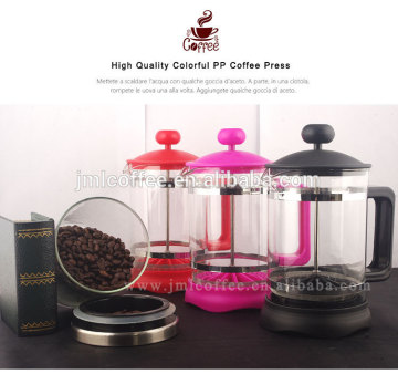 factory OEM customized color plastic colorful coffee plunger colorful coffee pot plastic French coffee press